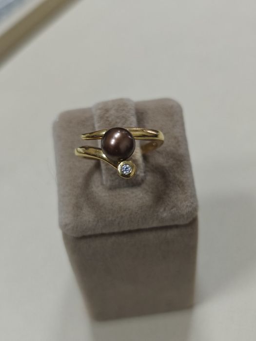 Inel cu perla aur 18k 4.93gr (r)