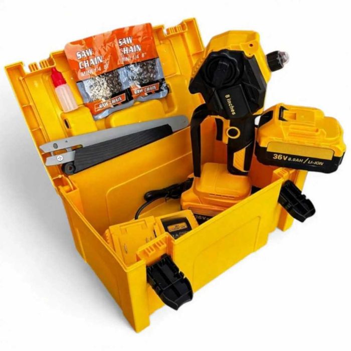 Акумулаторна Резачка с Шина 15 см–Трион,Автоматично Смазване 2 Вериги.