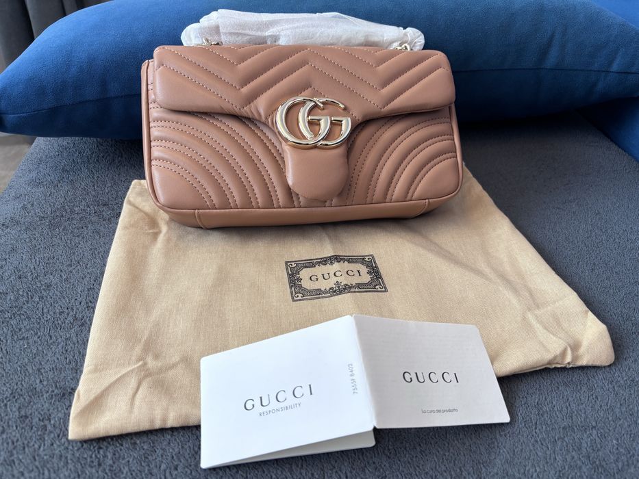 Gucci Marmont Bag кафява чанта среден размер