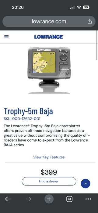 Навигатор Lowrance Trophy-5m Baja