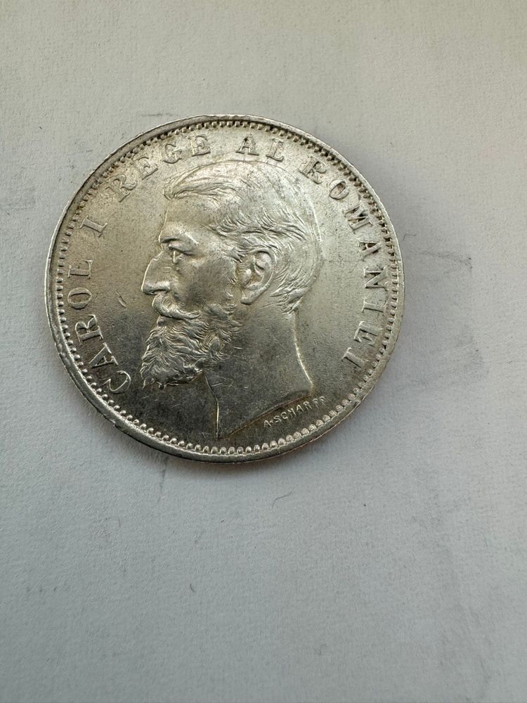 moneda Romania 1 leu 1900 Carol I argint