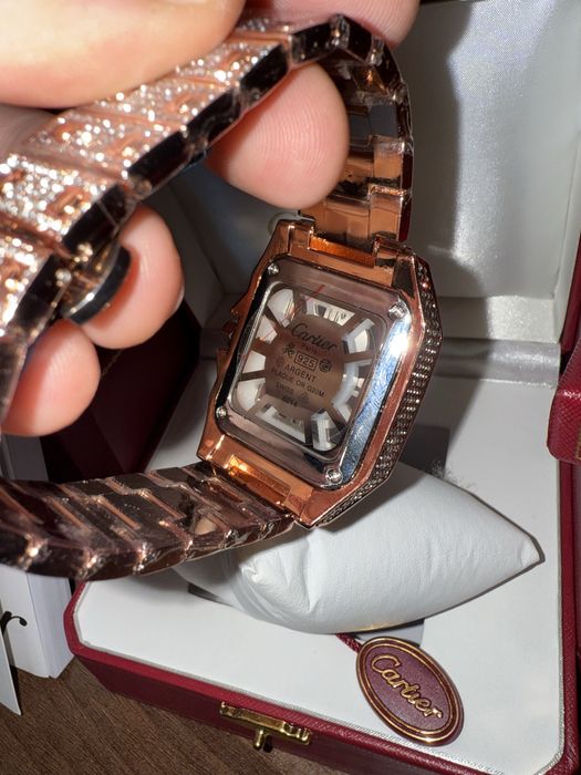 Cartier Santos Skeleton Iced Out Full