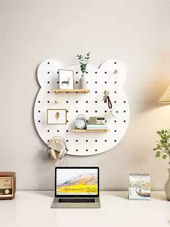 Рафт за стена детска стая Стенен рафт Органайзер Мече