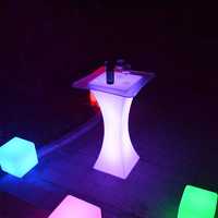 Masa cocktail LED RGBW, mese luminoase evenimente, mobilier LED