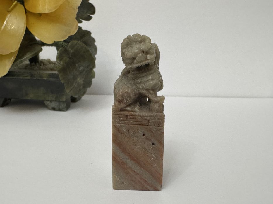 Amuleta Caine Foo, sculptat in piatra Soapstone. Statueta