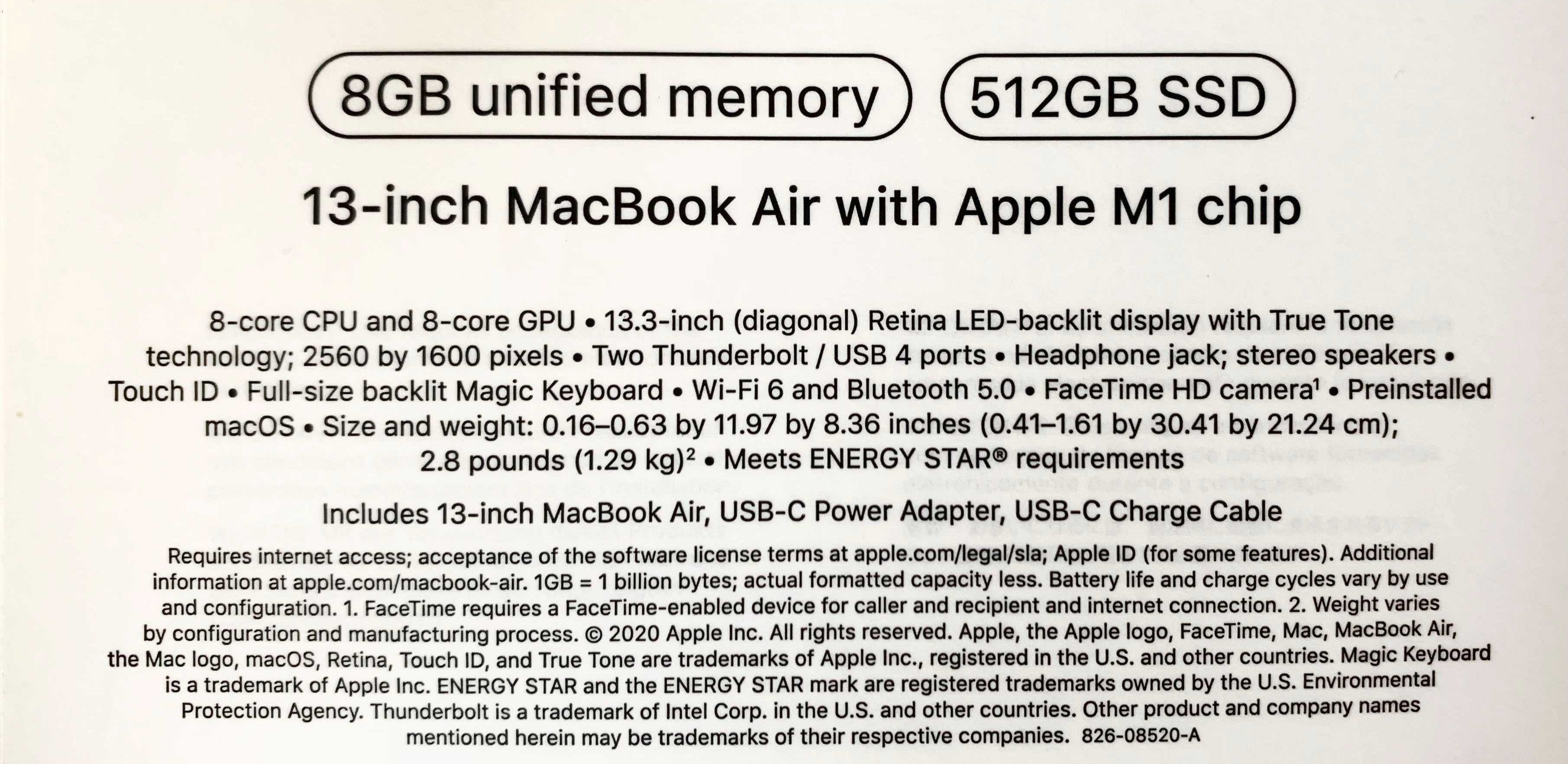 MacBook Air M1 8/512