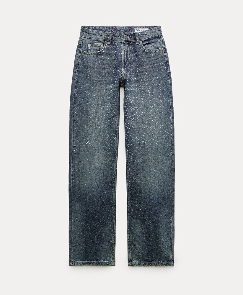 Дънки с камъни ZARA