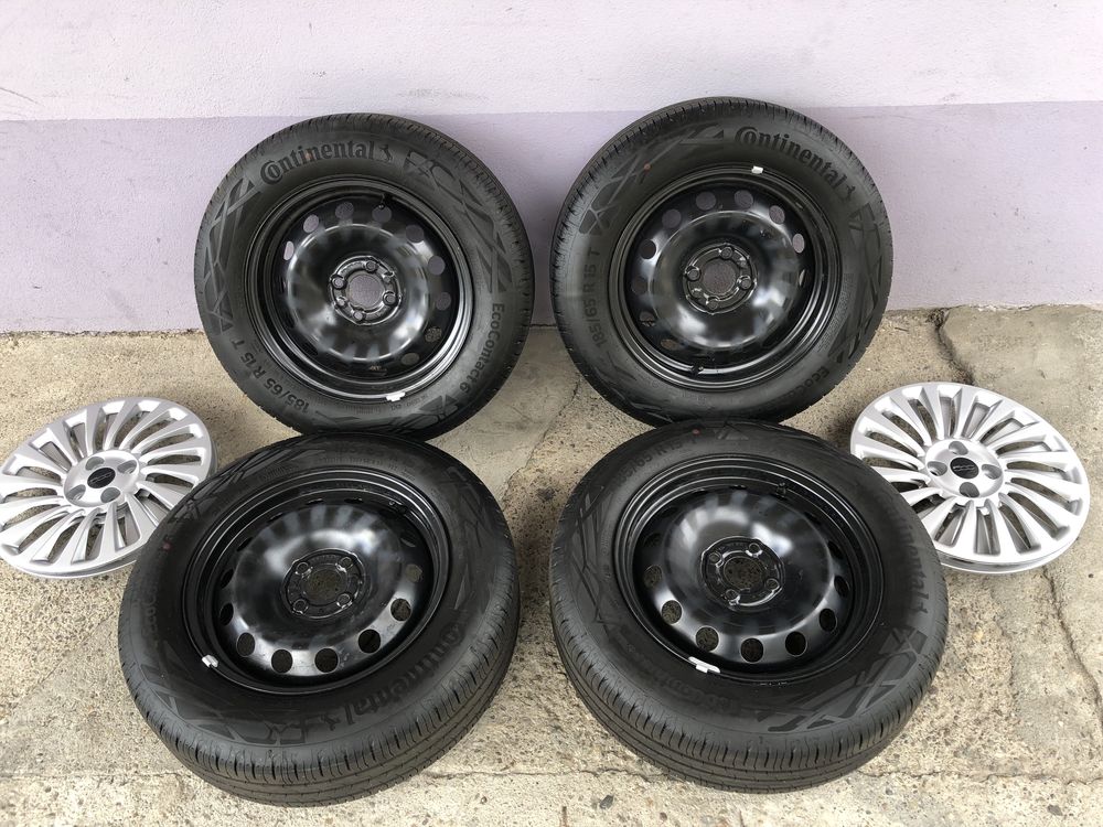 Jante otel cu anvelope de vara Fiat 500, 185/65R15 Continental - NOI