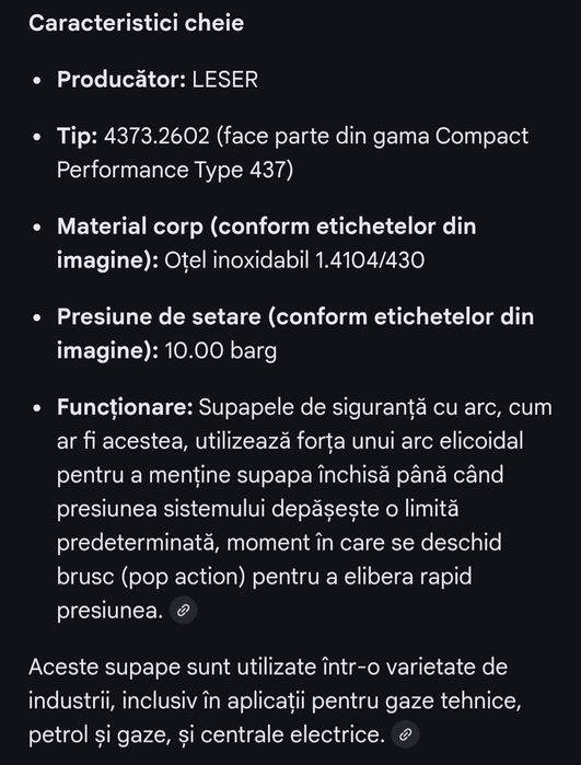 Supape LESER de siguranță cu arc