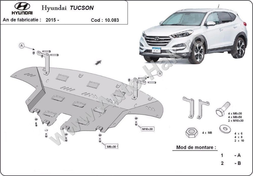 Scut motor metalic Hyundai Tucson 2015-prezent