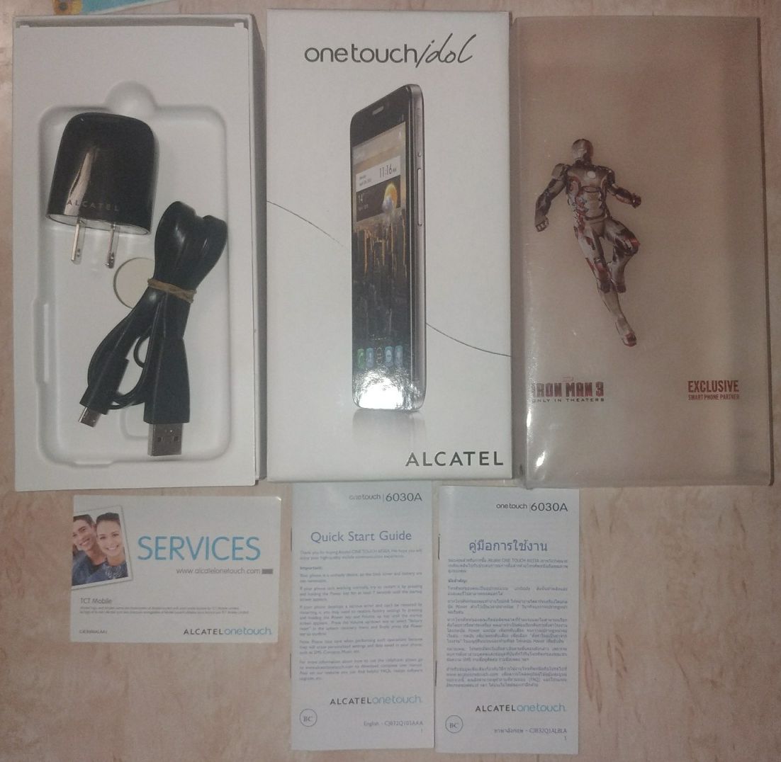 коробка от телеф.Alcatel-one touch slate 6030A