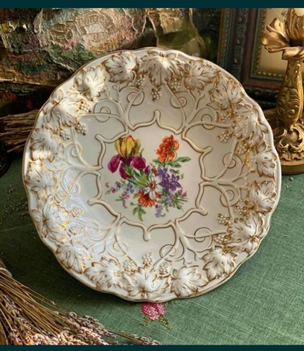 Блюдо Дулёво 1958г."Виноградная лоза"