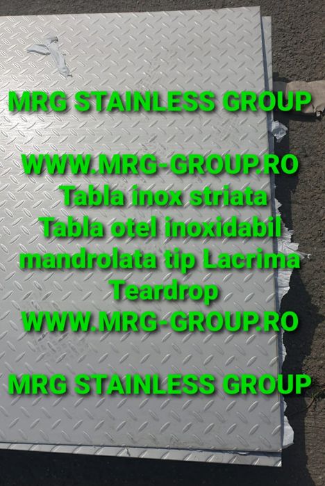 Tabla inox striata 3x1000x2000 lacrima Mandorla antiderapant aluminiu