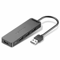 USB Hub Vention, 4-порта + MicroUSB питание, 15см, CHMBB новый