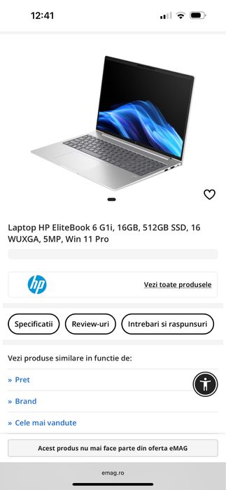 Nou Laptop HP Elitebook 6 G1i 16 inch Notebook AI PC