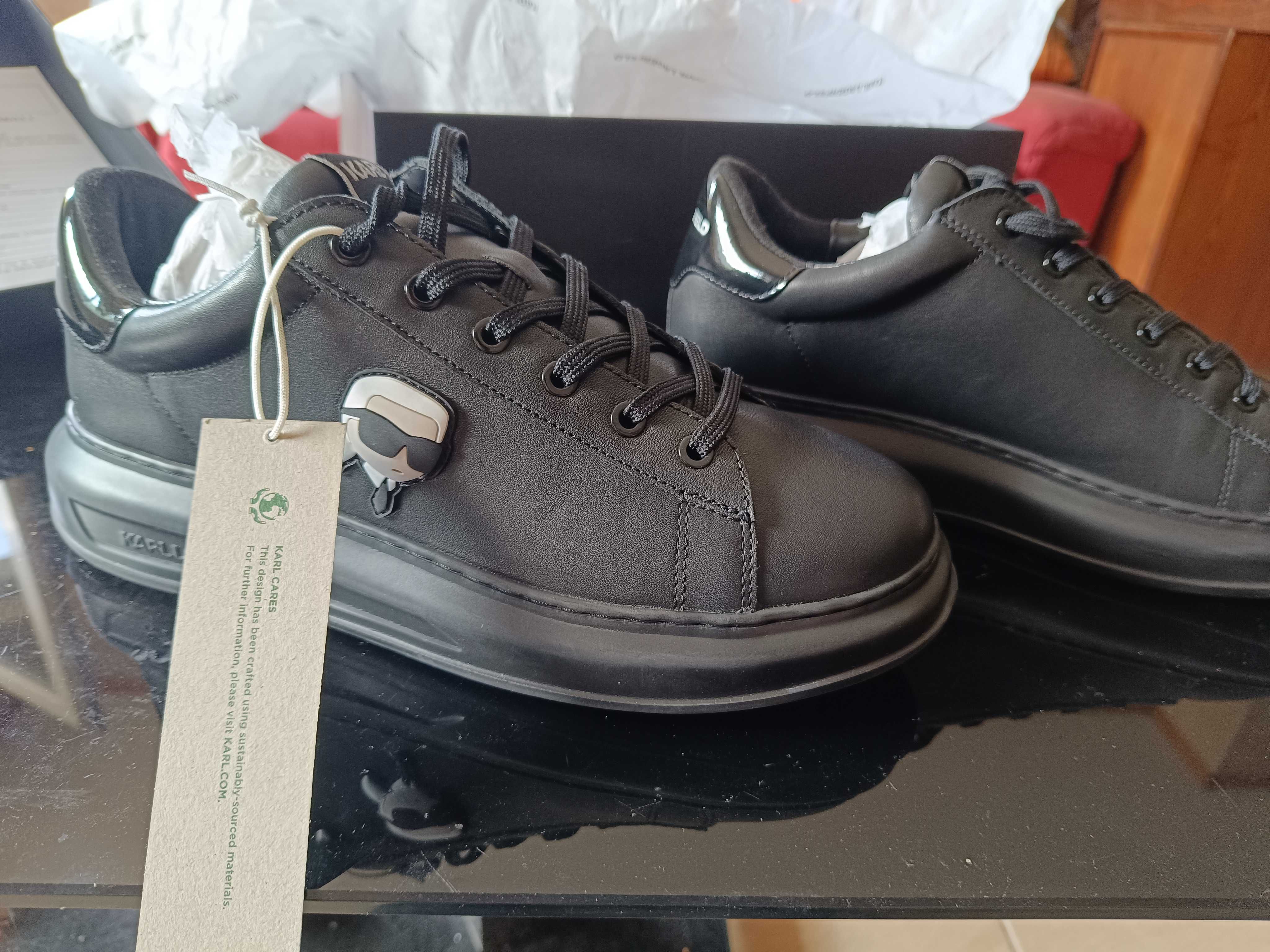 NOI! Adidasi Karl Lagerfeld 43 Originali Full Black Piele
