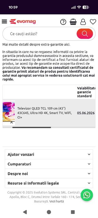 Televizor Smart QLED 4K TCL 43C645 - Stare Impecabilă, Garanție!