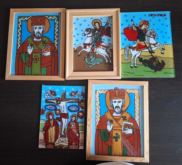 Icoane pe sticla-pictate manual