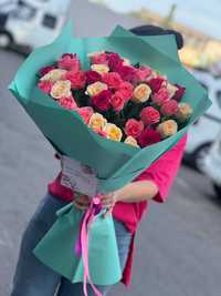 101 Роза, розовая доставка цветов
