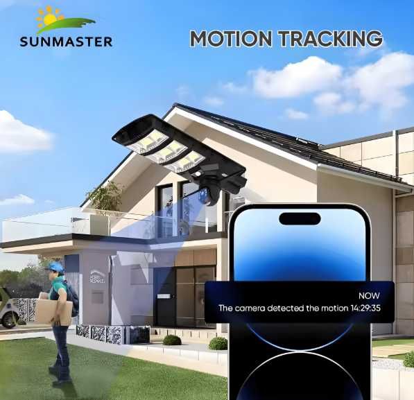 Lampa solara LED 450W cu camera de supraveghere WiFi/4G, 2K Full HD