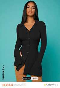 Bluza neagra cu maneci clopot