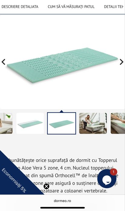 Topper Dormeo Aloe Vera 180x200cm