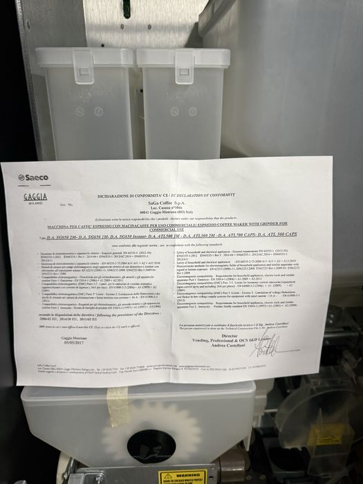 Saeco Atlante 500 Evo boabe + capsule NOU