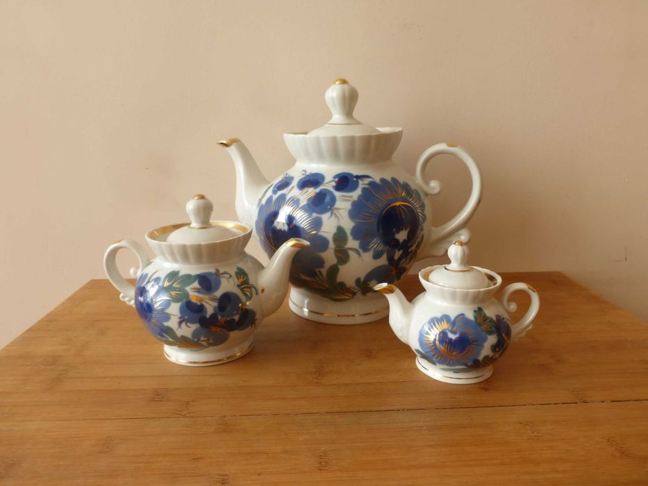 Редки украински порцеланови чайници 3 бр 1970 г чайник