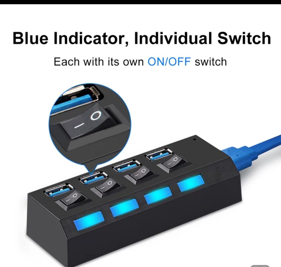100% Чисто нов  и високоскоростен USB-Hub3.0 дължина на кабела 0.50м