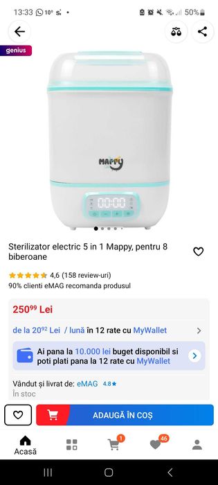 Sterilizator biberoane  Mappy