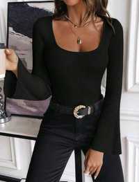 Дамска черна блуза Shein