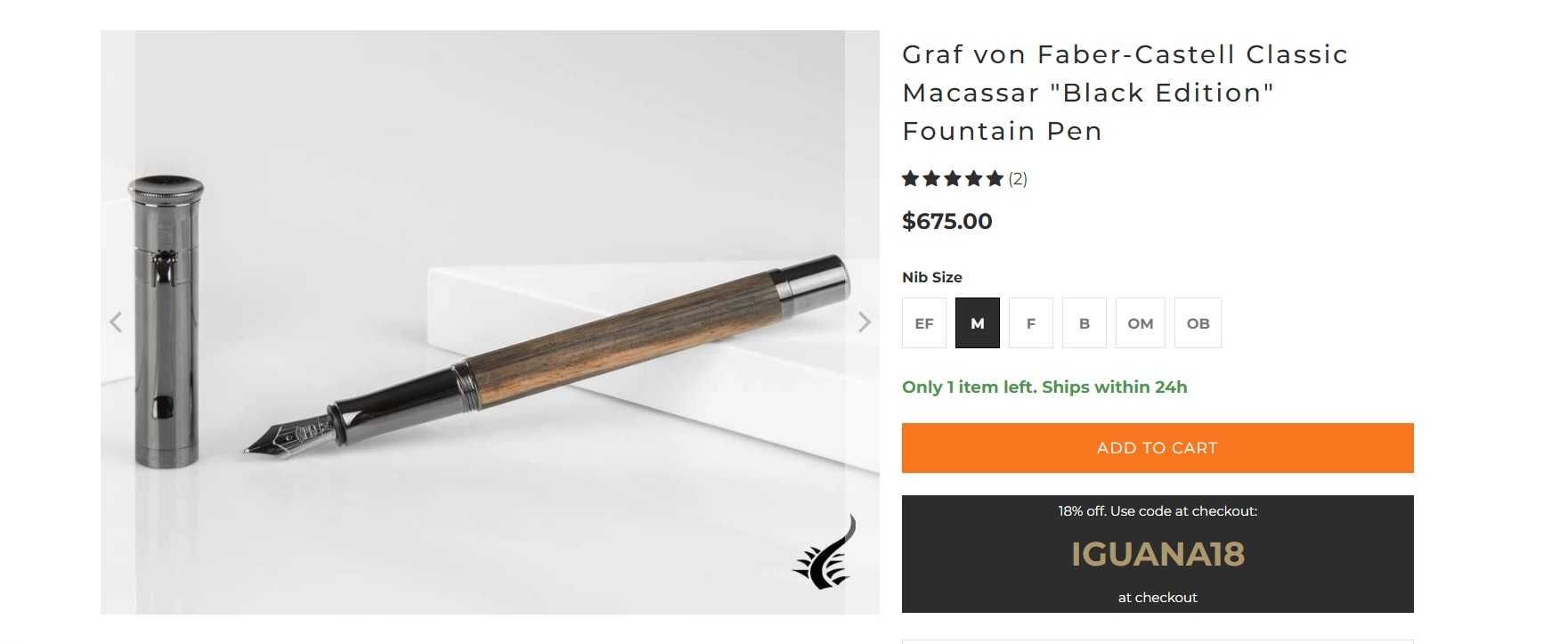 Stilou Graf von Faber-Castell Fountain pen Classic Macassar