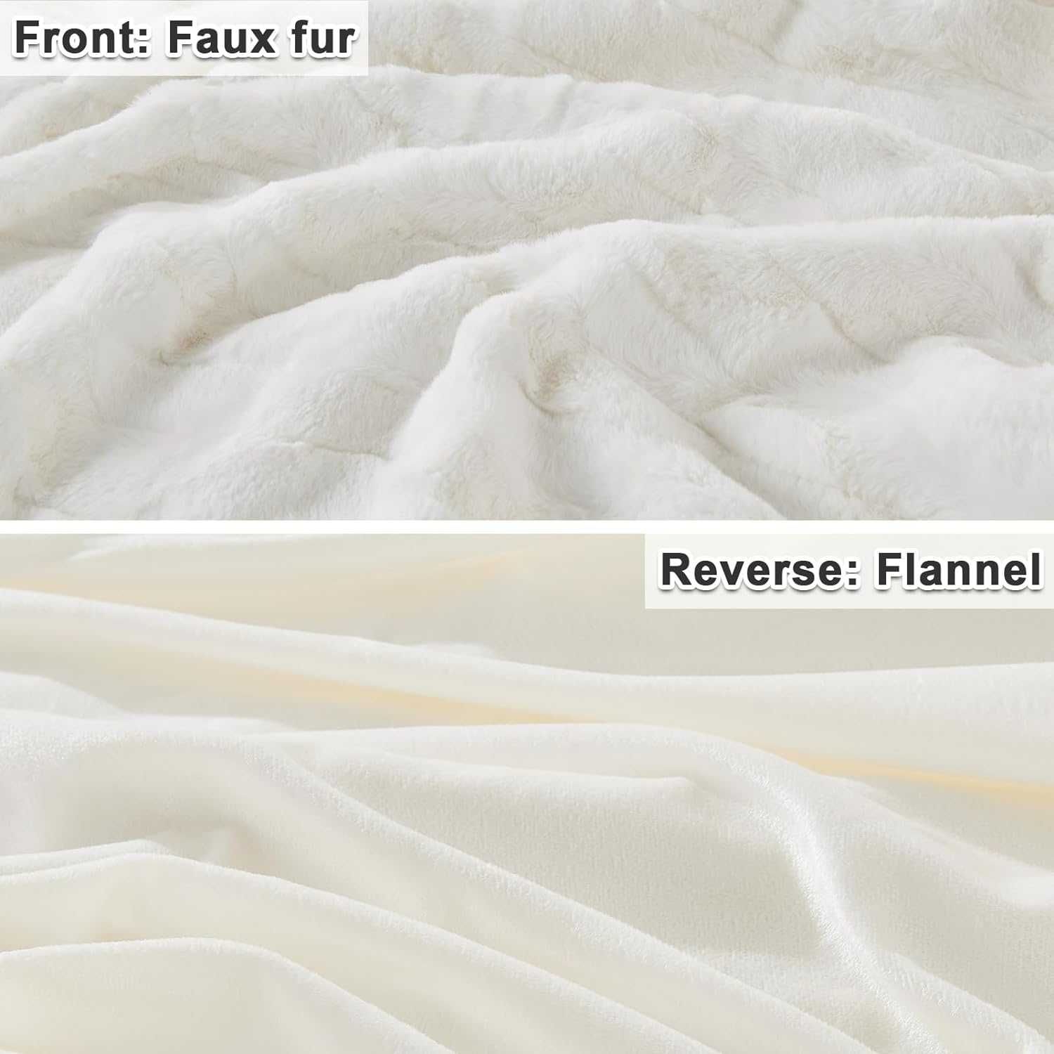 Одеяло Qucover, бяло пухкаво одеяло с двустранен дизайн, 150x200 см