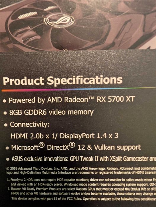 AMD Radeon 5700XT Asus Strix