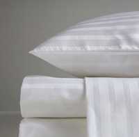 Белое гостиничное постельное белье страйп Сатин