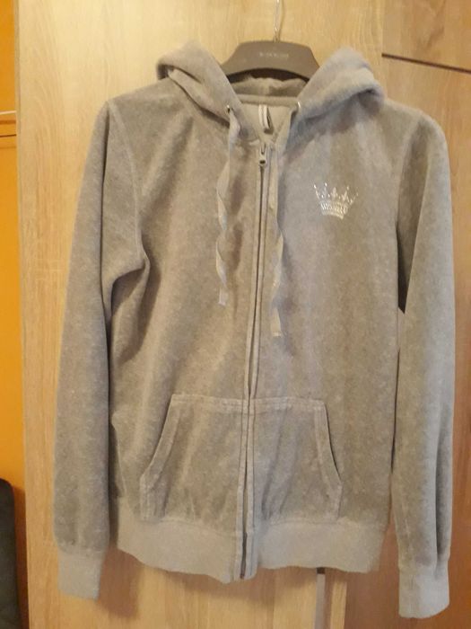 Bluza trening catifea gri M