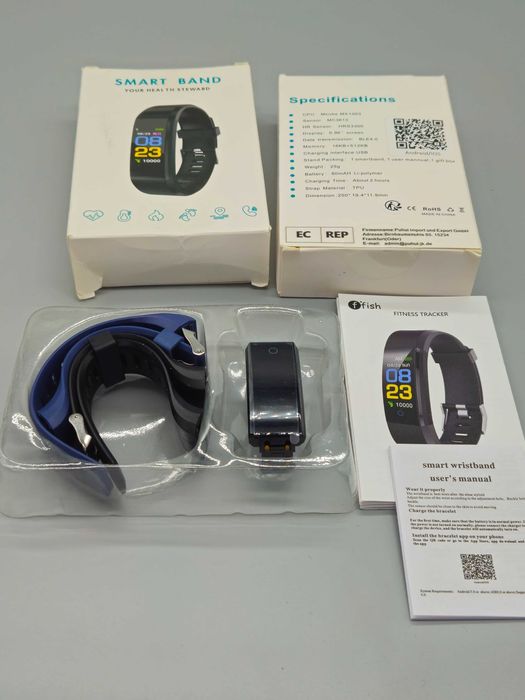 Смарт гривна Smart Band с пулсомер, крачкомер и Bluetooth свързаност