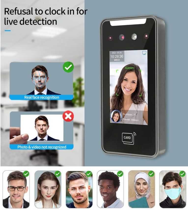 WIFI Face Recognition Access Controller Time Attendance Machine