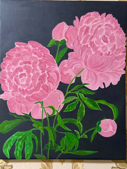 Картина с пионами