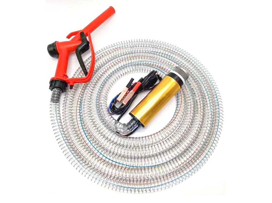 pompa transfer lichide cu furtun si pistol la 12v /  30 l/min