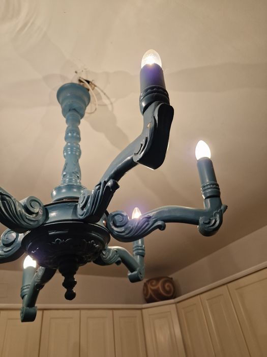Candelabru lemn  sculptat manual