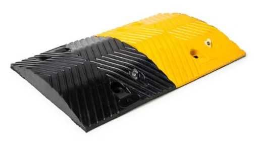 Prag limitator de viteza, 50 x 35 x 5 cm, negru si galben