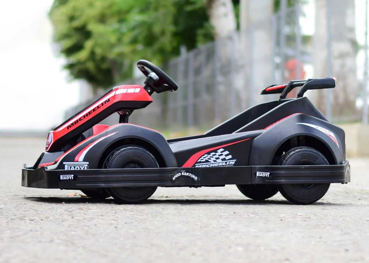 Kart electric pentru copii 3-11 ani BDQ Racing 90W, Roti Moi Rosu