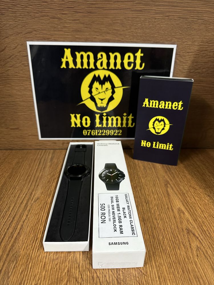 AMANET NO LIMIT: Galaxy Watch 4 Black  Full Box Garantie si Bon.