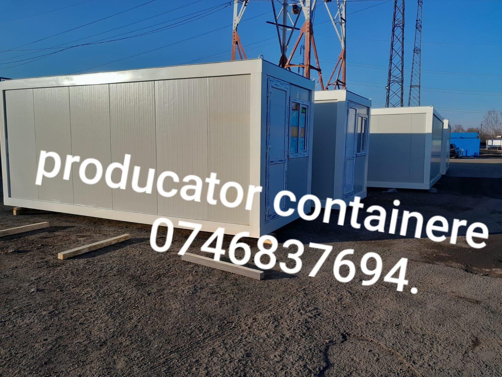 Vand container standard sau la comanda, birou, grup sanitar, vitrina,