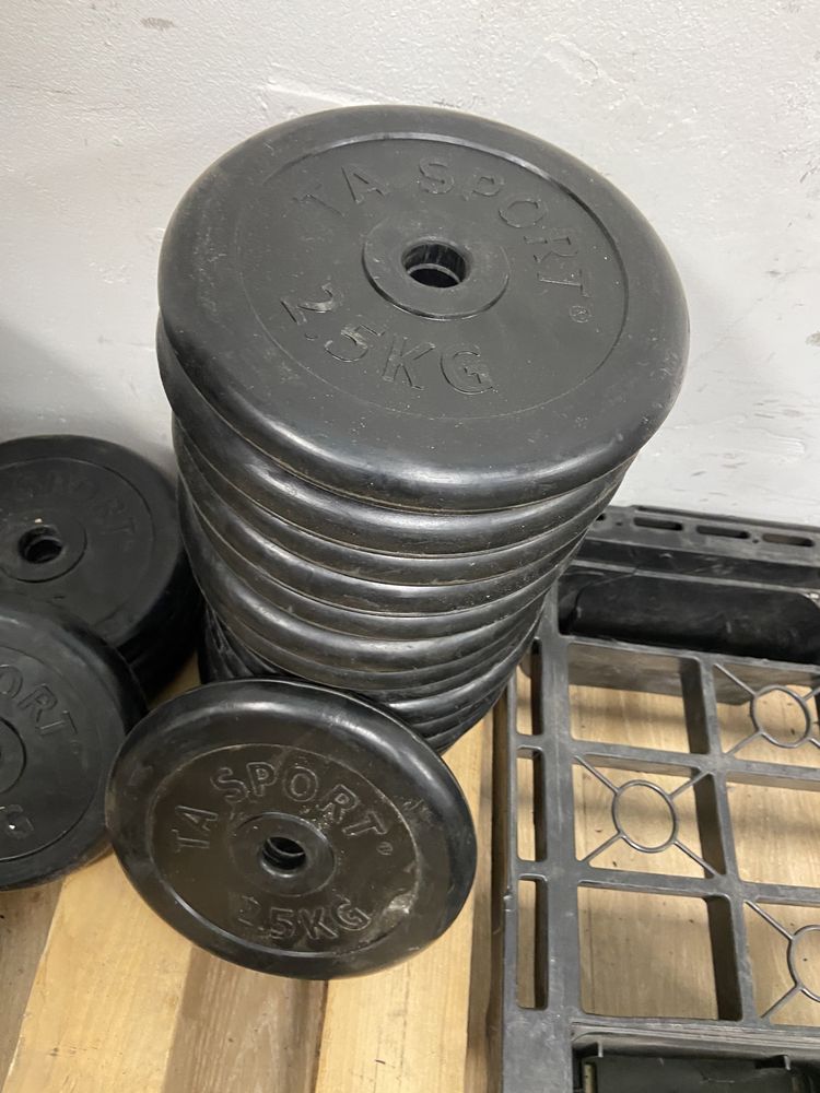 Discuri gantere haltera cauciucate noi 1 kg,1,25 kg,2 kg, 2,5 kg noi