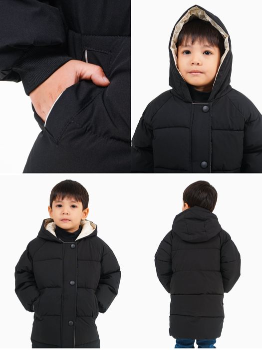 Детская куртка пуховик 4-6 лет для мальчиков и девочек детский зимний