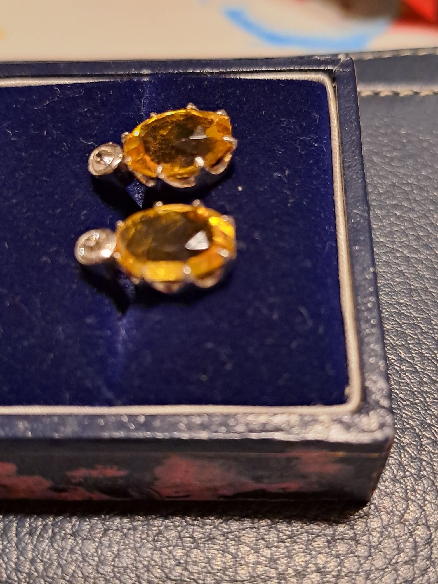 Redus de Pasti Cercei aur 18k cu citrine si diamant