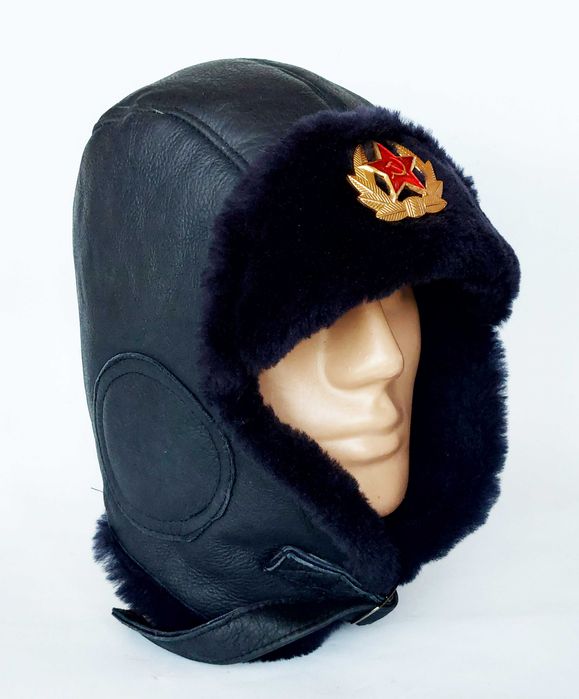 Руски, съветски шлемофон от фина агнешка естествена кожа