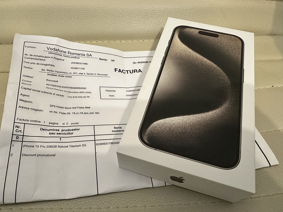 iPhone 15 Pro Natural Titanium 256GB Cutie + Garantie !
